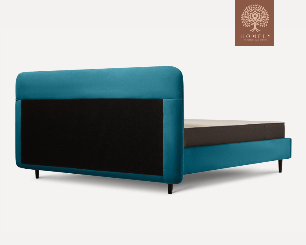 Wesmar | LIT DOUBLE EN TISSU ANTI-TACHES CAPITONNÉ AVEC SOMMIER COFFRE