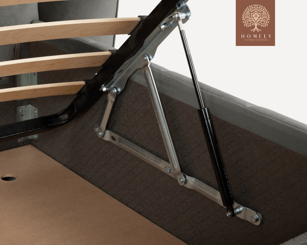 DIAMAND | LIT DOUBLE EN TISSU ANTI-TACHES CAPITONNÉ AVEC SOMMIER COFFRE