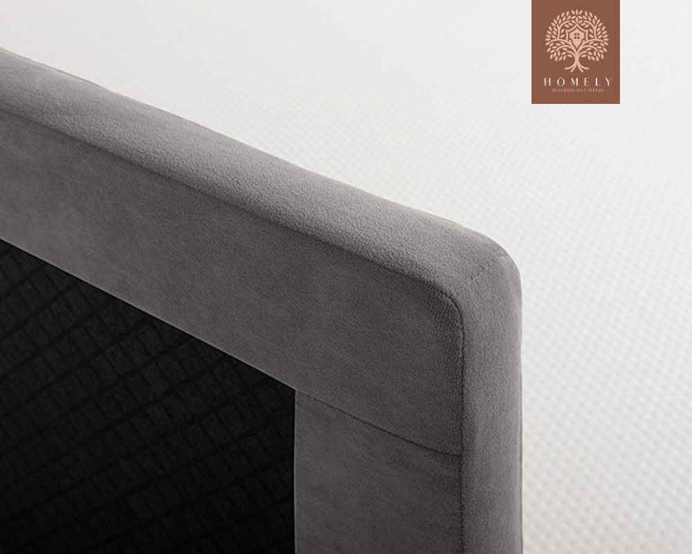 MARKFUL | LIT DOUBLE EN TISSU ANTI-TACHES CAPITONNÉ AVEC SOMMIER COFFRE