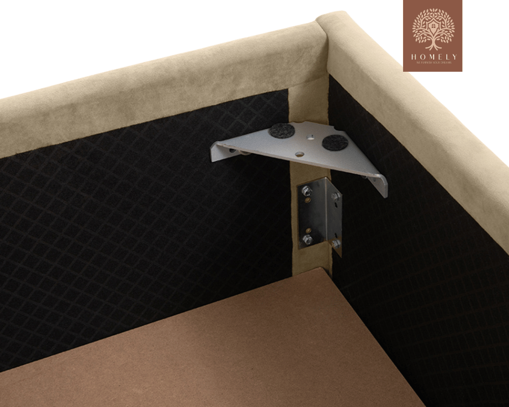 LOISON | LIT DOUBLE EN TISSU ANTI-TACHES CAPITONNÉ