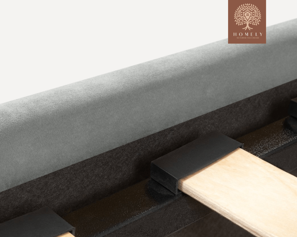 WILLEM | LIT DOUBLE EN TISSU ANTI-TACHES CAPITONNÉ AVEC SOMMIER COFFRE