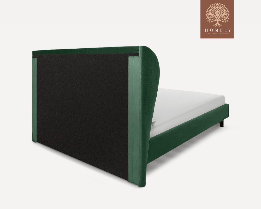 VIENNOIS | LIT DOUBLE EN TISSU ANTI-TACHES CAPITONNÉ AVEC SOMMIER COFFRE