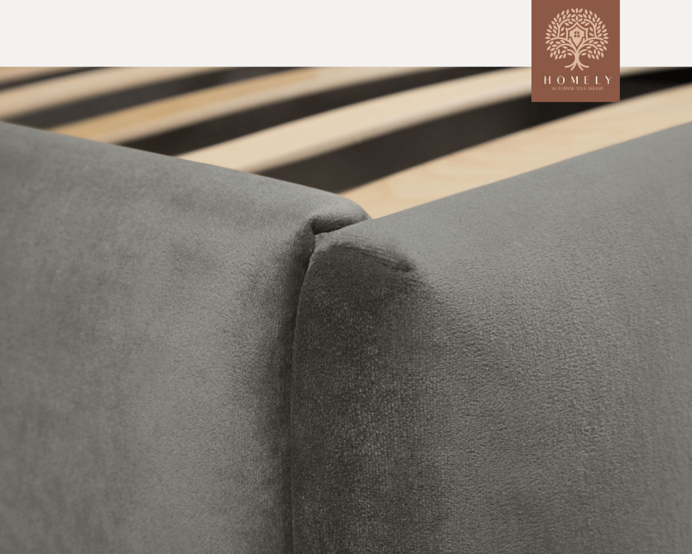 DIAMAND | LIT DOUBLE EN TISSU ANTI-TACHES CAPITONNÉ AVEC SOMMIER COFFRE