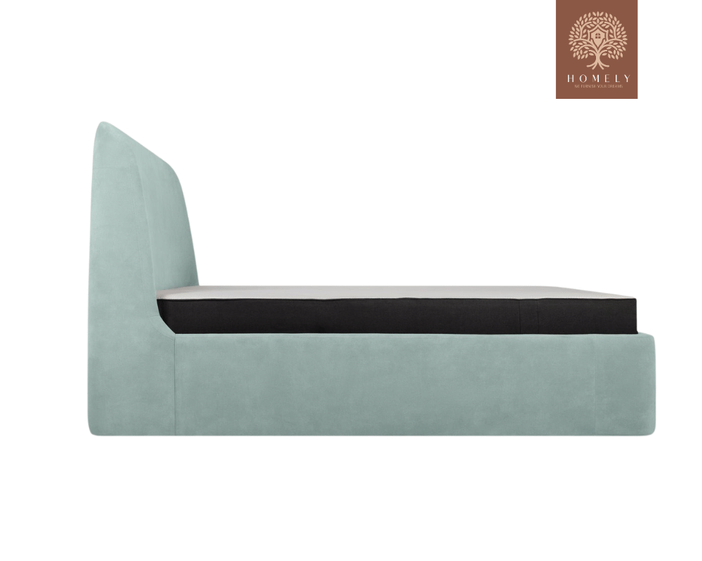 DALTI | LIT DOUBLE EN TISSU ANTI-TACHES CAPITONNÉ