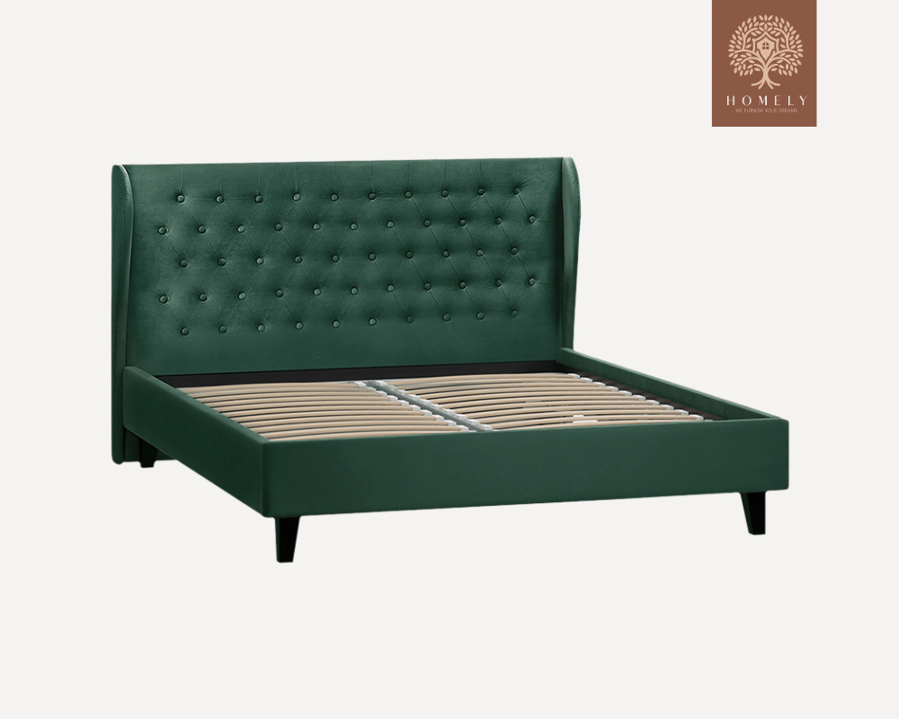 TESLA | LIT DOUBLE EN TISSU ANTI-TACHES CAPITONNÉ