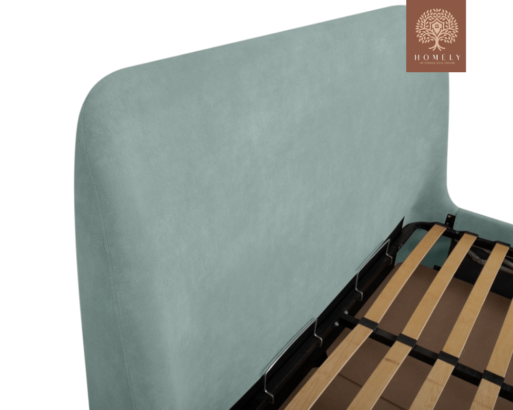 DALTI | LIT DOUBLE EN TISSU ANTI-TACHES CAPITONNÉ