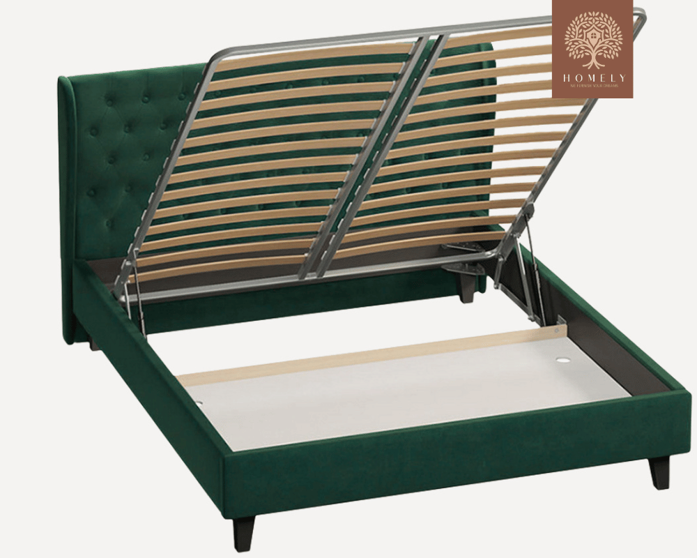 TESLA | LIT DOUBLE EN TISSU ANTI-TACHES CAPITONNÉ