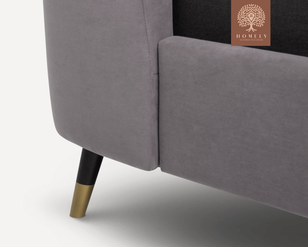 LIERI | LIT DOUBLE EN TISSU ANTI-TACHES CAPITONNÉ AVEC SOMMIER COFFRE