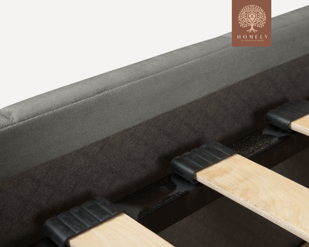 DIAMAND | LIT DOUBLE EN TISSU ANTI-TACHES CAPITONNÉ AVEC SOMMIER COFFRE