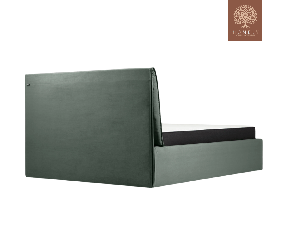 VILLOR | LIT DOUBLE EN TISSU ANTI-TACHES CAPITONNÉ