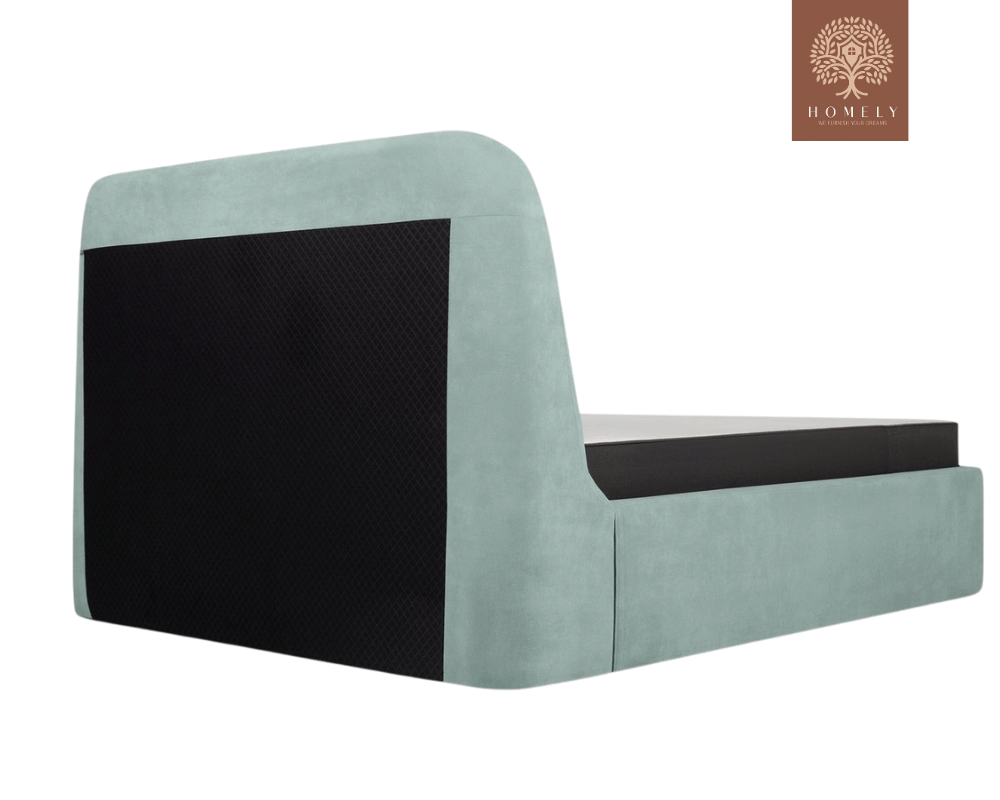 DALTI | LIT DOUBLE EN TISSU ANTI-TACHES CAPITONNÉ