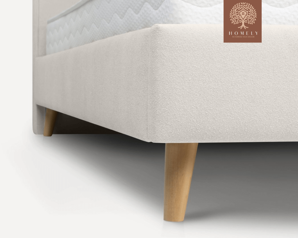 SHARON | LIT EN TISSU ANTI-TACHES CAPITONNÉ AVEC SOMMIER COFFRE