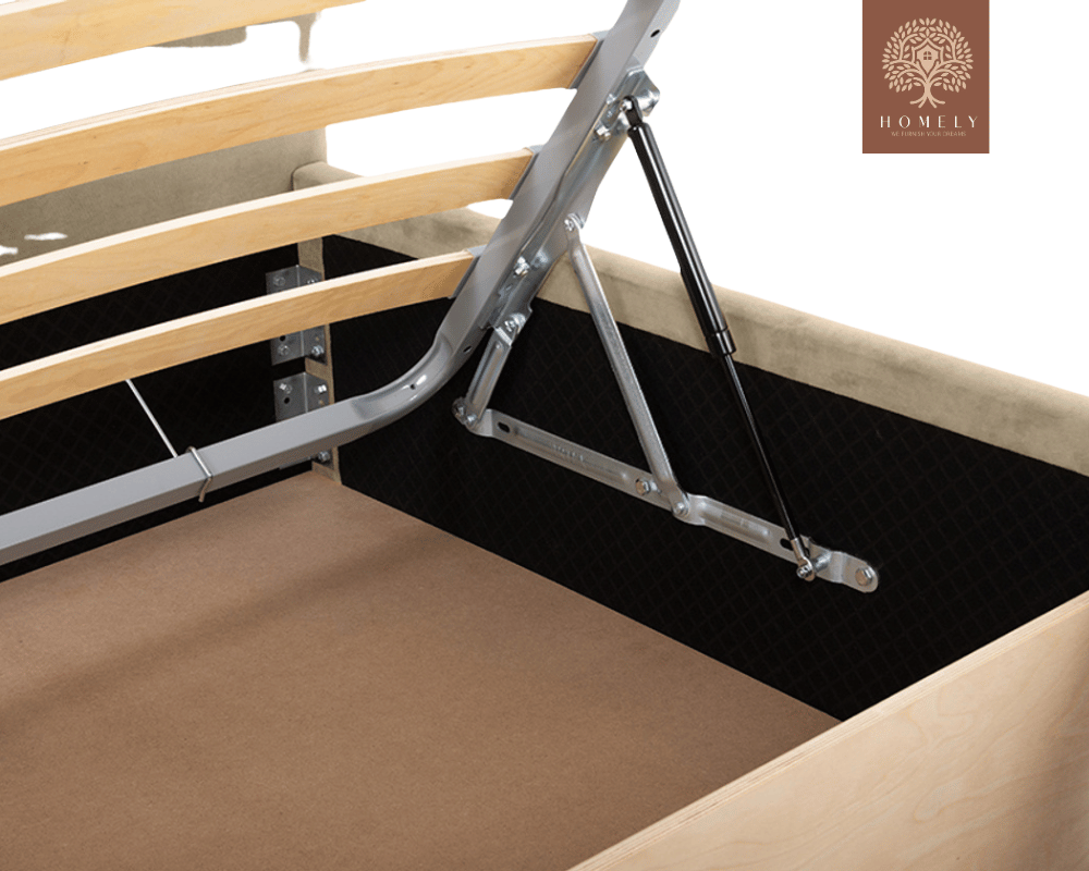 LOISON | LIT DOUBLE EN TISSU ANTI-TACHES CAPITONNÉ