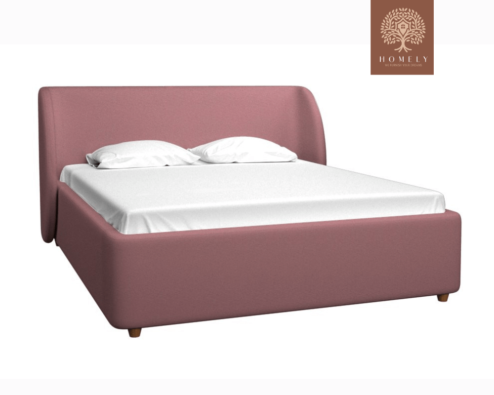 YUNA | LIT DOUBLE EN TISSU ANTI-TACHES CAPITONNÉ AVEC SOMMIER COFFRE