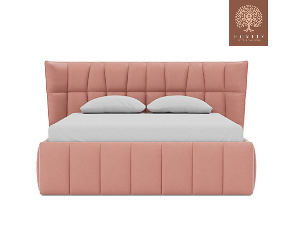 DIAMAND | LIT DOUBLE EN TISSU ANTI-TACHES CAPITONNÉ AVEC SOMMIER COFFRE