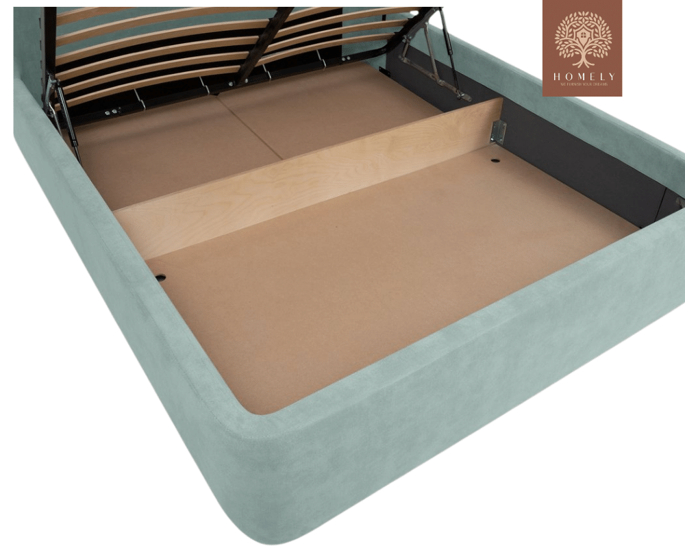 DALTI | LIT DOUBLE EN TISSU ANTI-TACHES CAPITONNÉ