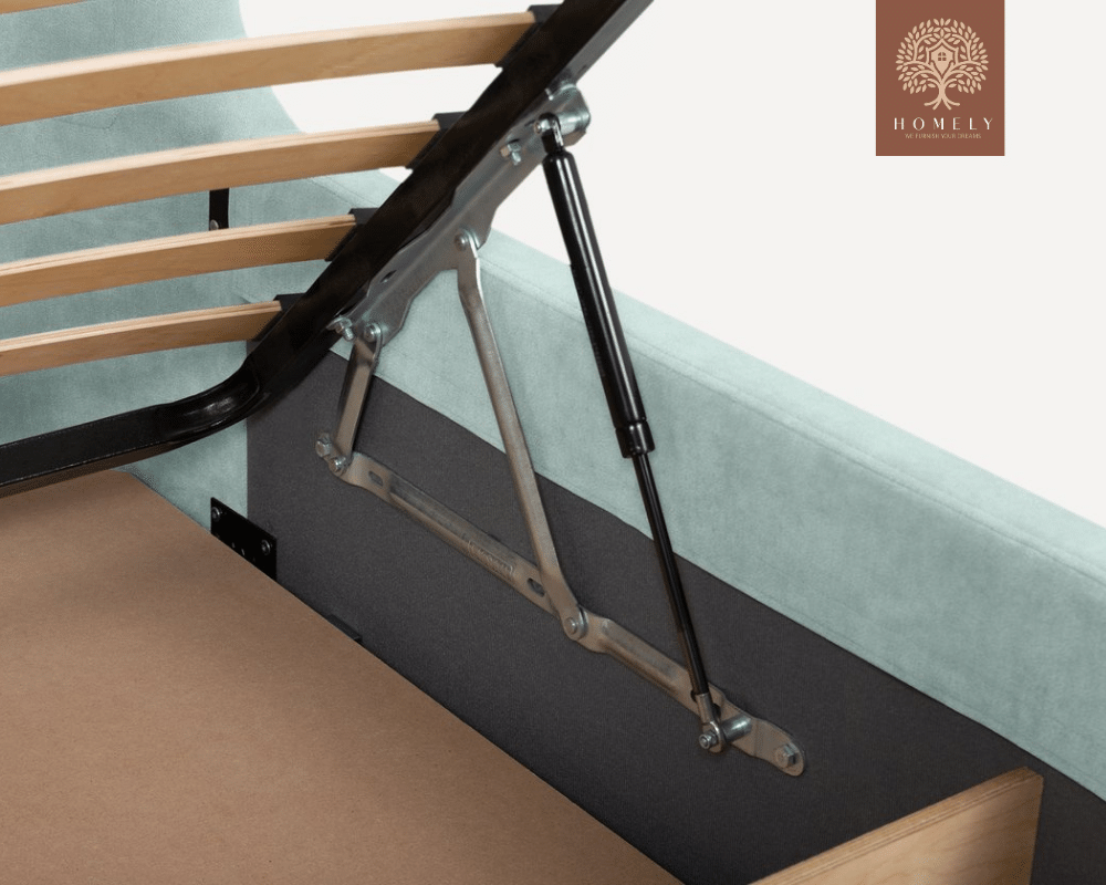 DALTI | LIT DOUBLE EN TISSU ANTI-TACHES CAPITONNÉ