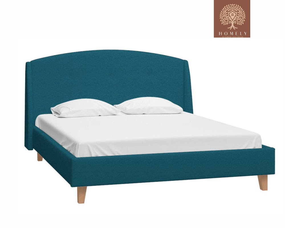 TAYLORY | LIT DOUBLE EN TISSU ANTI-TACHES CAPITONNÉ AVEC SOMMIER COFFRE