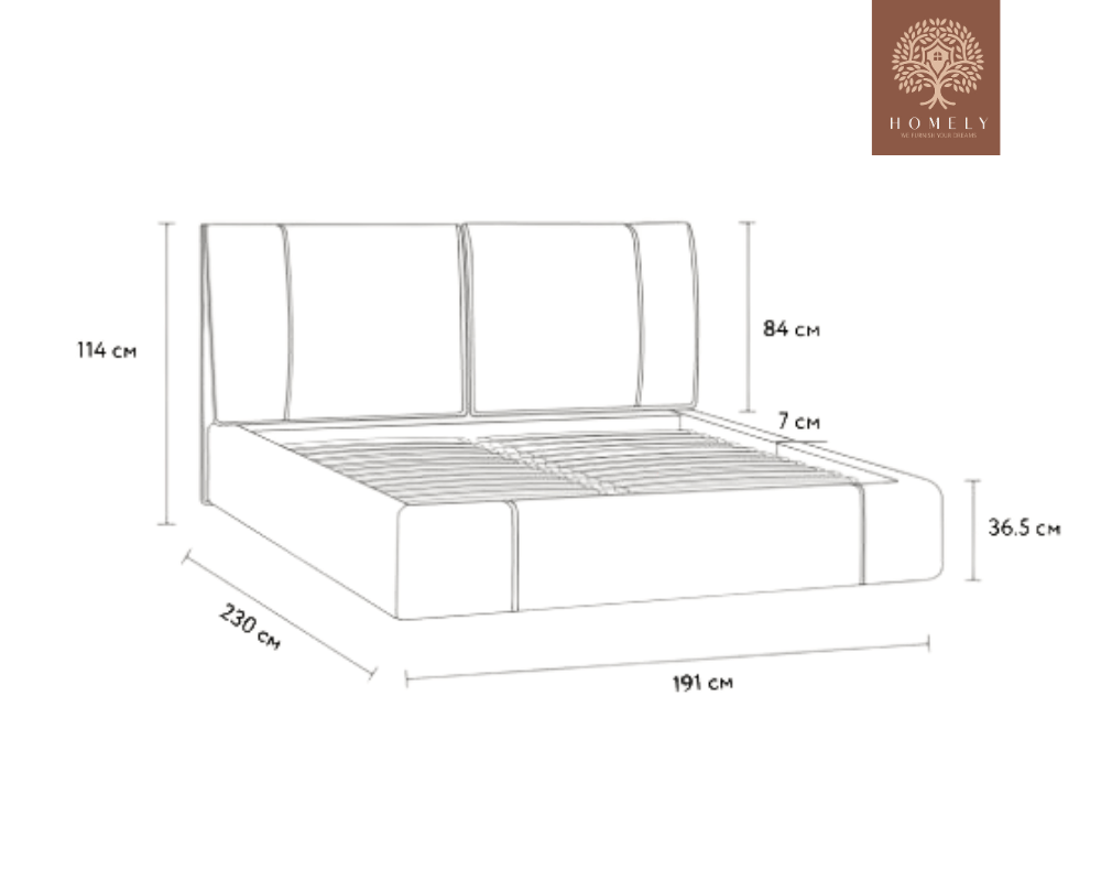 VILLOR | LIT DOUBLE EN TISSU ANTI-TACHES CAPITONNÉ