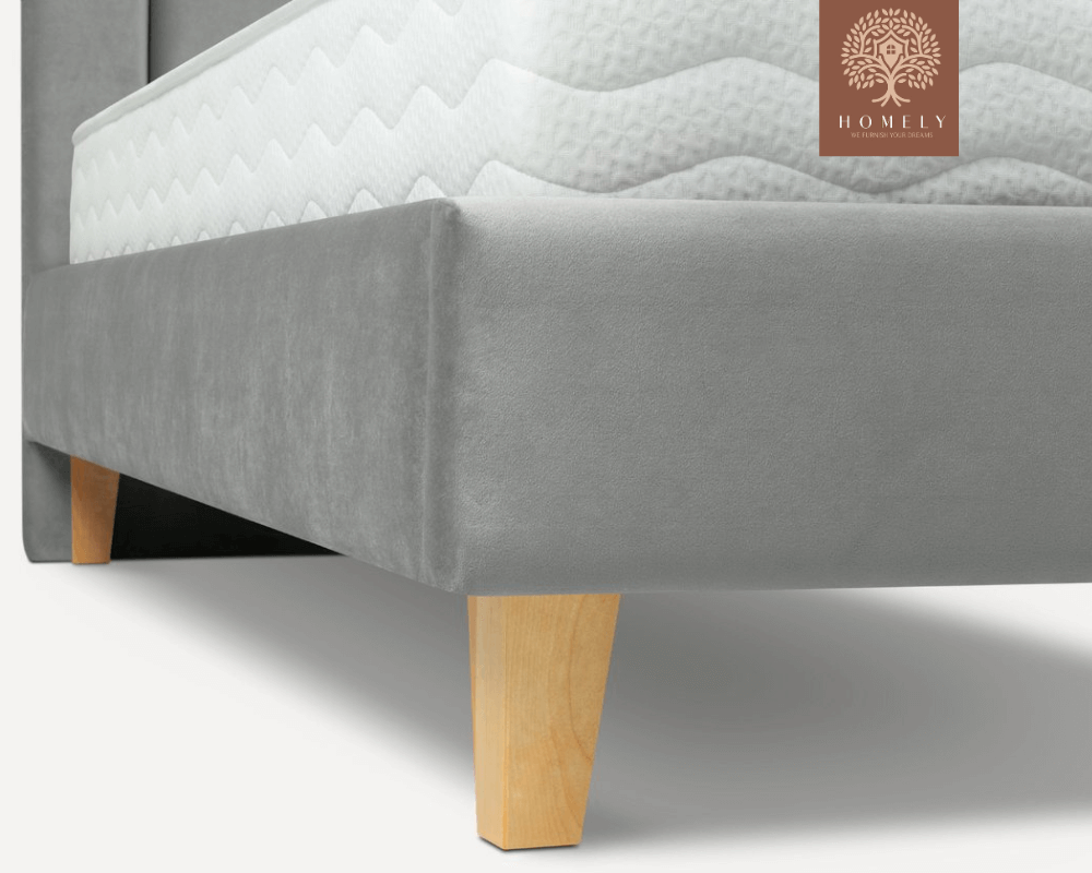 WILLEM | LIT DOUBLE EN TISSU ANTI-TACHES CAPITONNÉ AVEC SOMMIER COFFRE