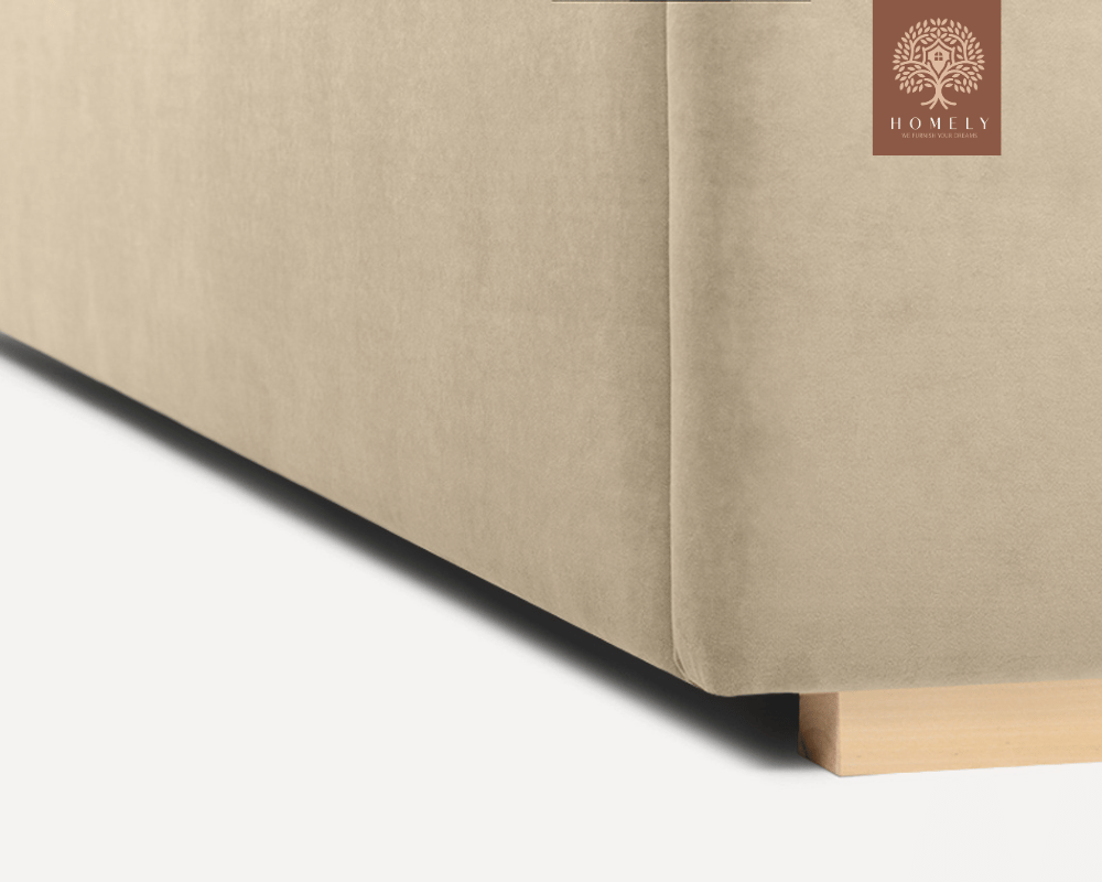 LOISON | LIT DOUBLE EN TISSU ANTI-TACHES CAPITONNÉ