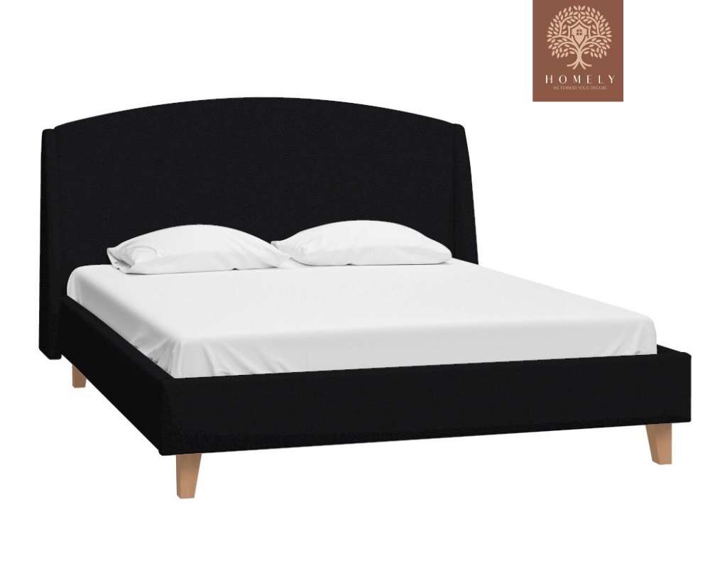 TAYLORY | LIT DOUBLE EN TISSU ANTI-TACHES CAPITONNÉ AVEC SOMMIER COFFRE