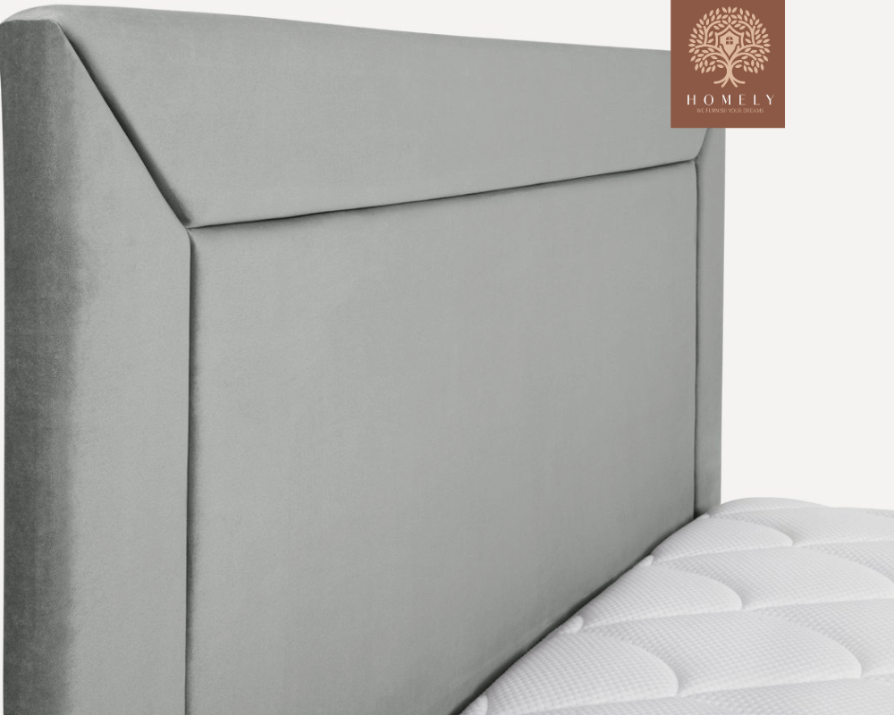 WILLEM | LIT DOUBLE EN TISSU ANTI-TACHES CAPITONNÉ AVEC SOMMIER COFFRE