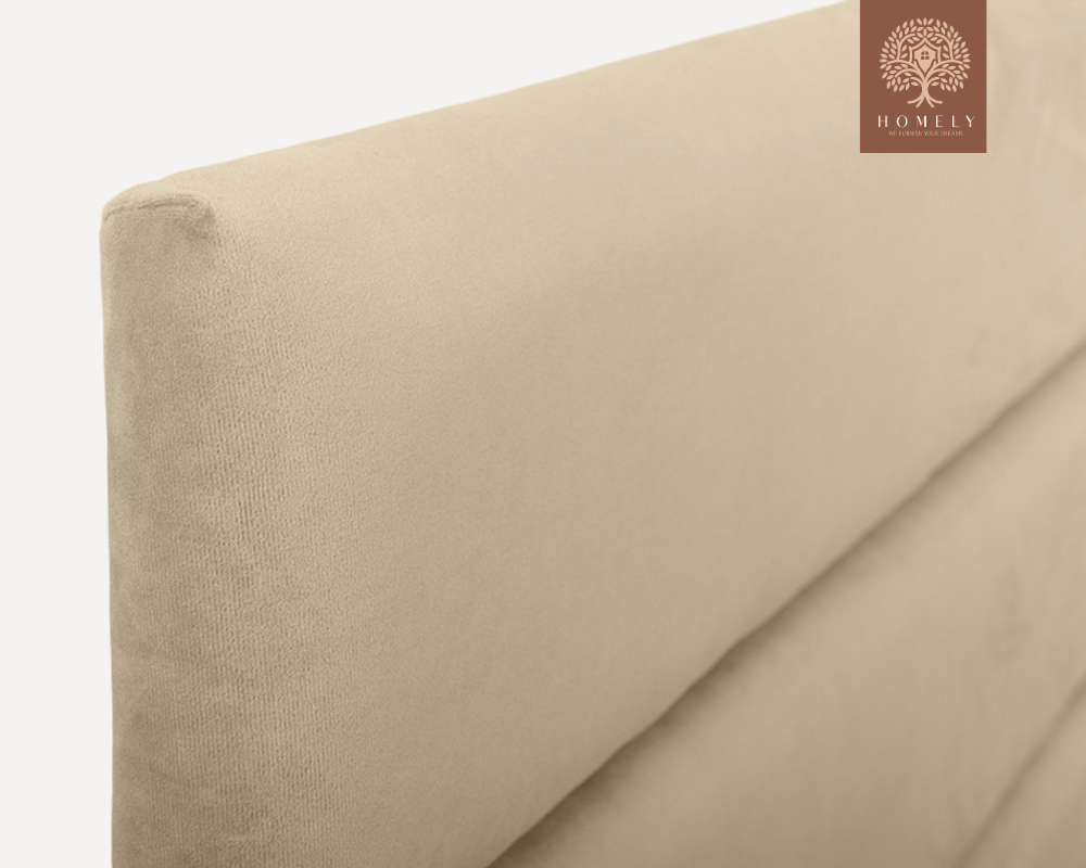 LOISON | LIT DOUBLE EN TISSU ANTI-TACHES CAPITONNÉ