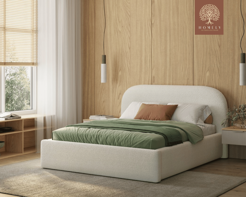 KEVI | LIT DOUBLE EN TISSU ANTI-TACHES CAPITONNÉ