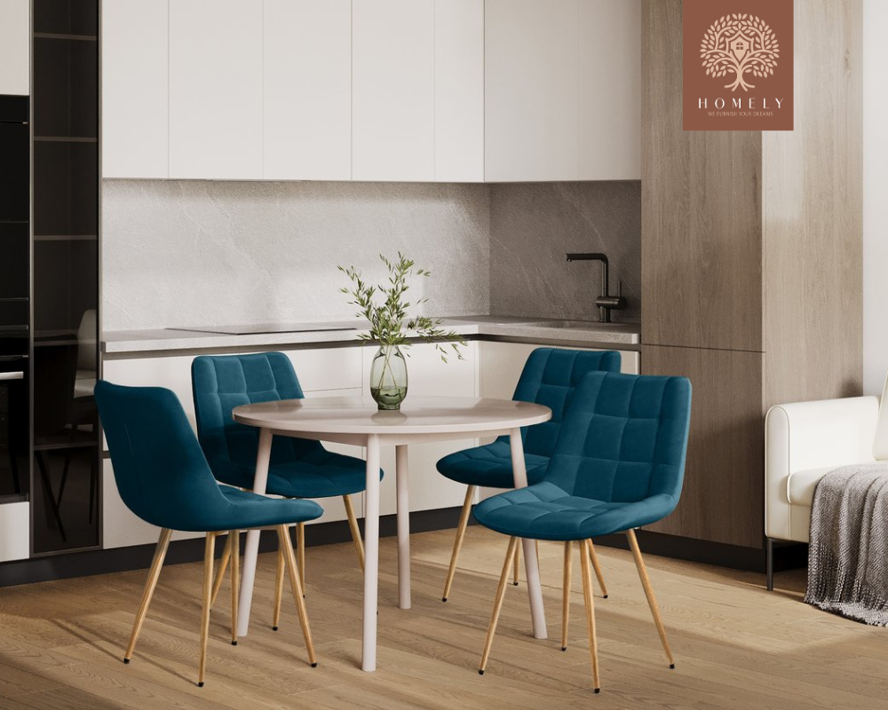 FLEX CHAISE MODERNE CAPITONNÉE EN VELOURS ANTI-TACHE PIEDS EN BOIS ROUGE