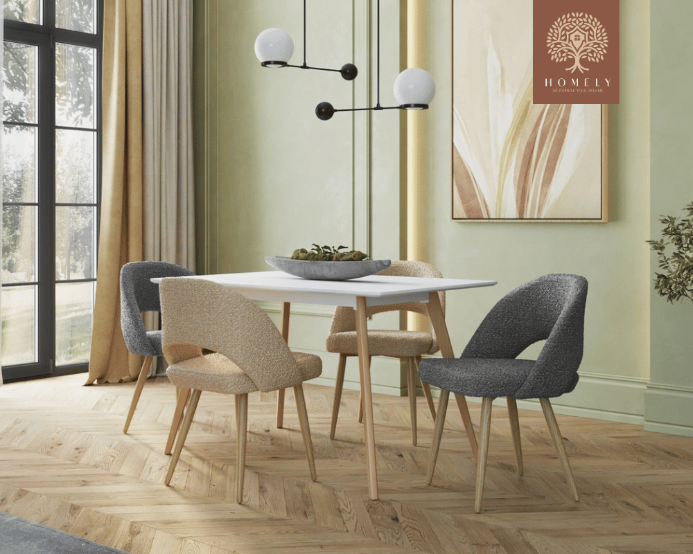 SANDRA CHAISE MODERNE CAPITONNÉE EN VELOURS ANTI-TACHE PIEDS EN BOIS ROUGE