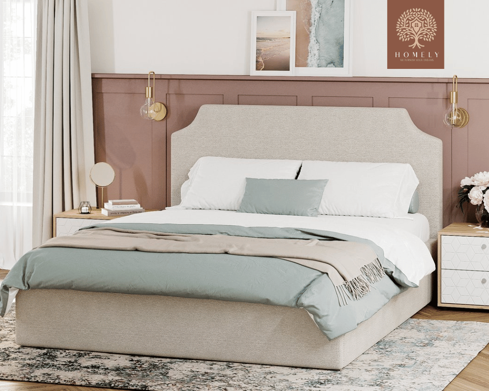 ADONA | LIT DOUBLE EN TISSU ANTI-TACHES CAPITONNÉ