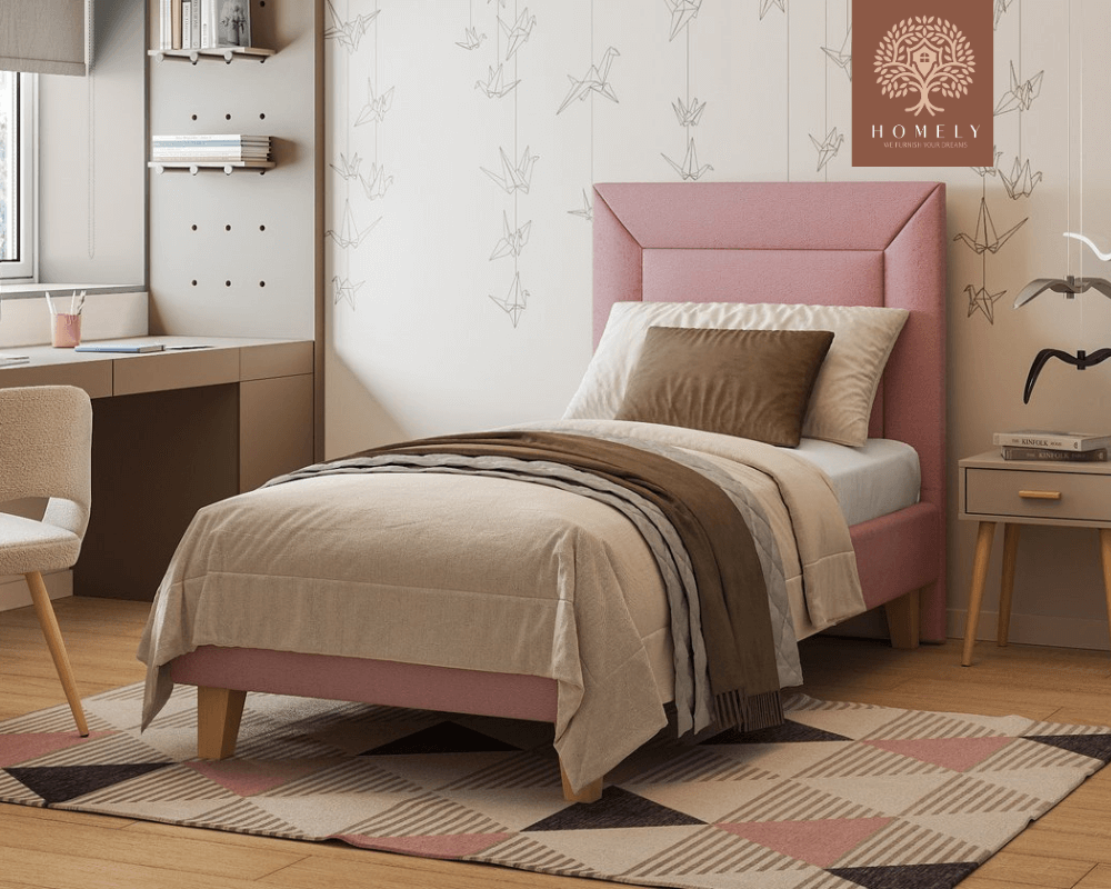 WILLEM | LIT DOUBLE EN TISSU ANTI-TACHES CAPITONNÉ AVEC SOMMIER COFFRE