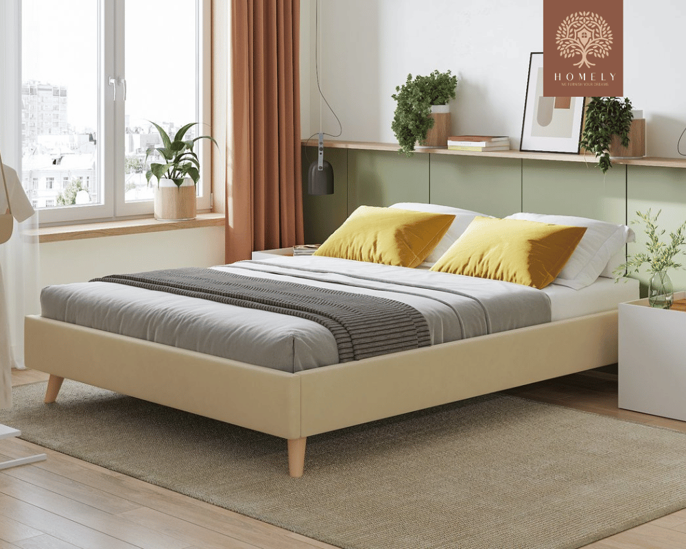 BRAN | LIT DOUBLE EN TISSU ANTI-TACHES CAPITONNÉ