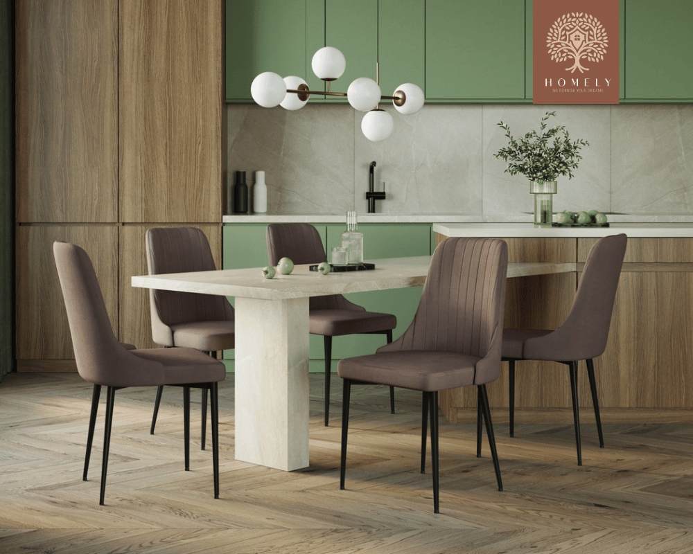 LAURA CHAISE MODERNE CAPITONNÉE EN VELOURS ANTI-TACHE PIEDS EN METAL