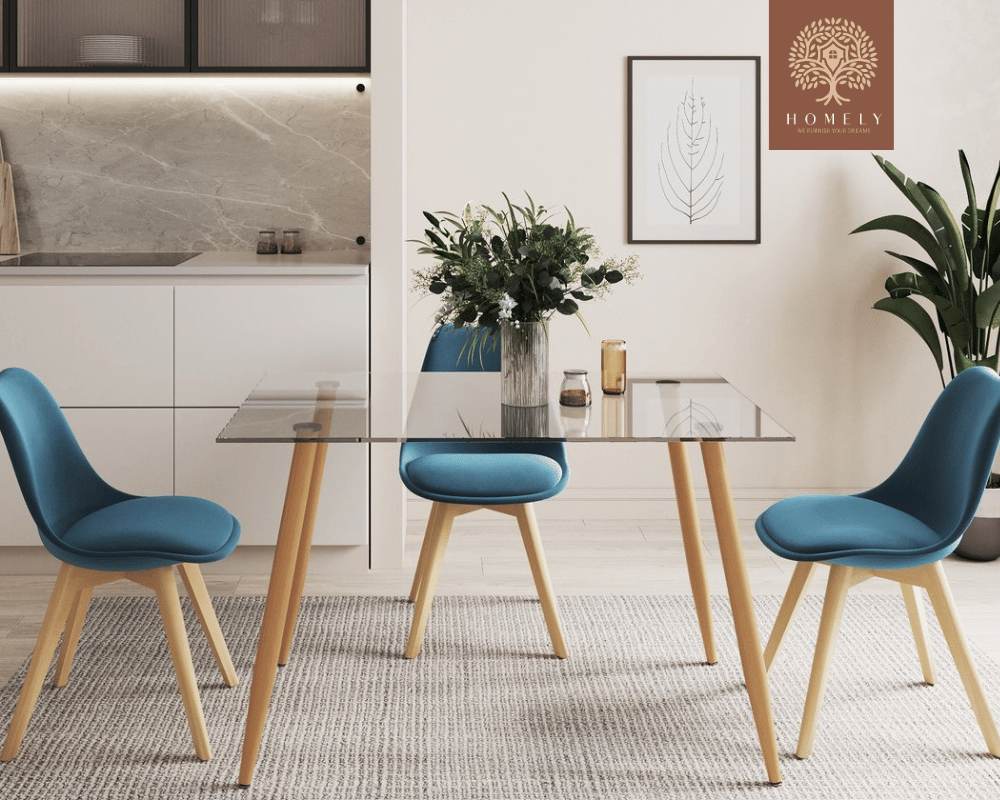 CLARA  CHAISE MODERNE CAPITONNÉE EN VELOURS ANTI-TACHE PIEDS EN BOIS ROUGE