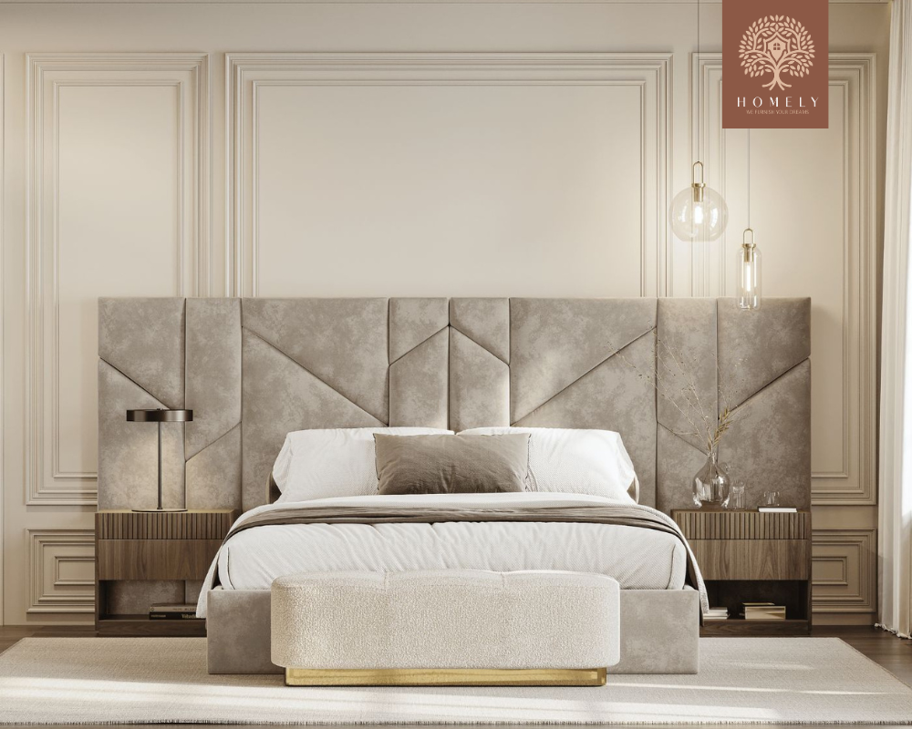 VERSELL  LIT DOUBLE AVEC TETE DE LIT XXL