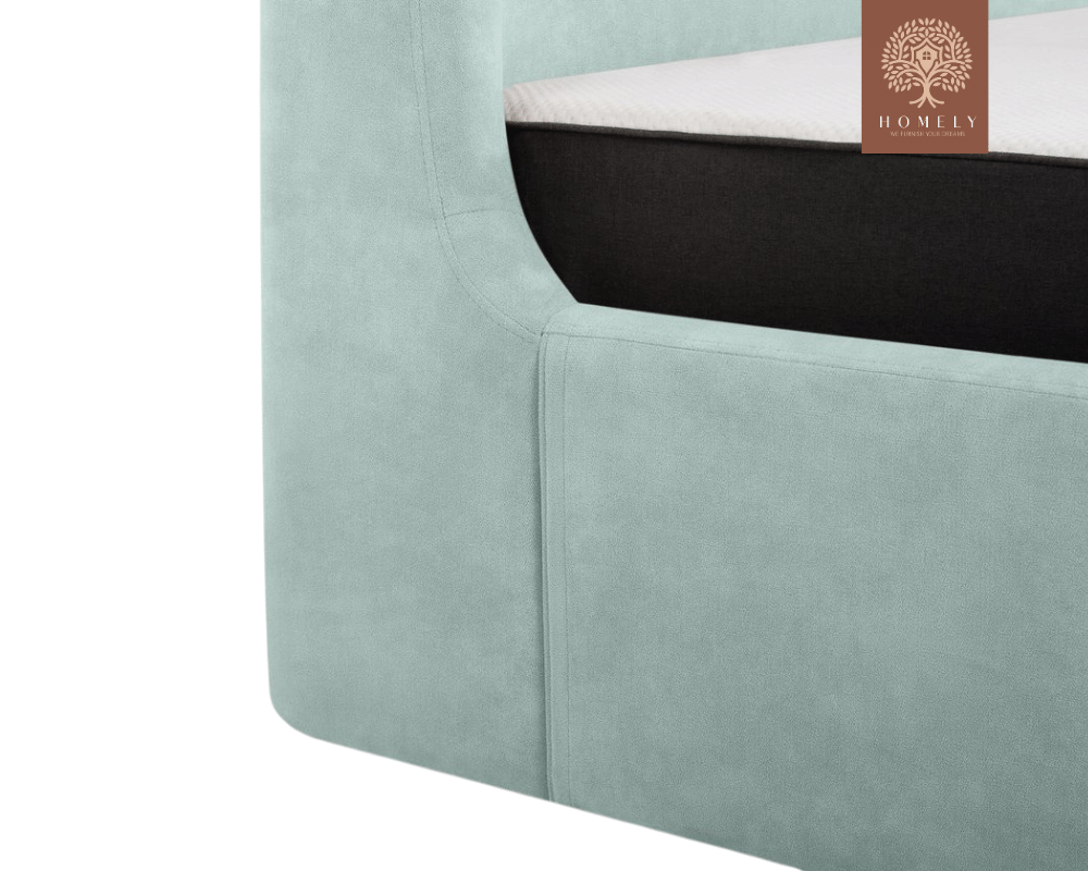 DALTI | LIT DOUBLE EN TISSU ANTI-TACHES CAPITONNÉ