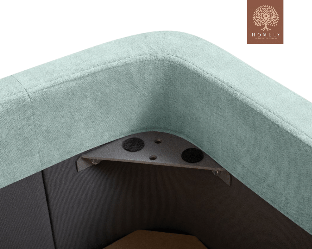 DALTI | LIT DOUBLE EN TISSU ANTI-TACHES CAPITONNÉ