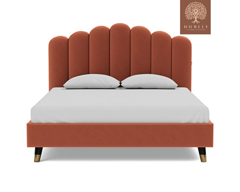 LIEL | LIT DOUBLE EN TISSU ANTI-TACHES CAPITONNÉ AVEC SOMMIER COFFRE