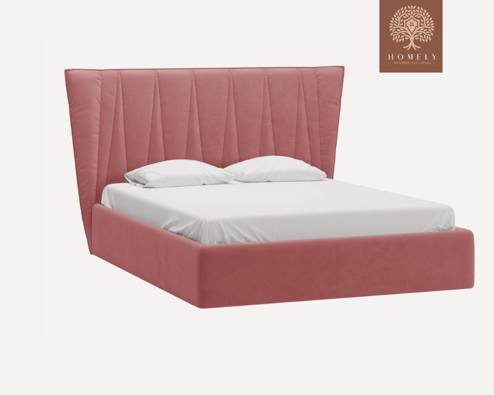 LEWIS | LIT DOUBLE EN TISSU ANTI-TACHES CAPITONNÉ AVEC SOMMIER COFFRE