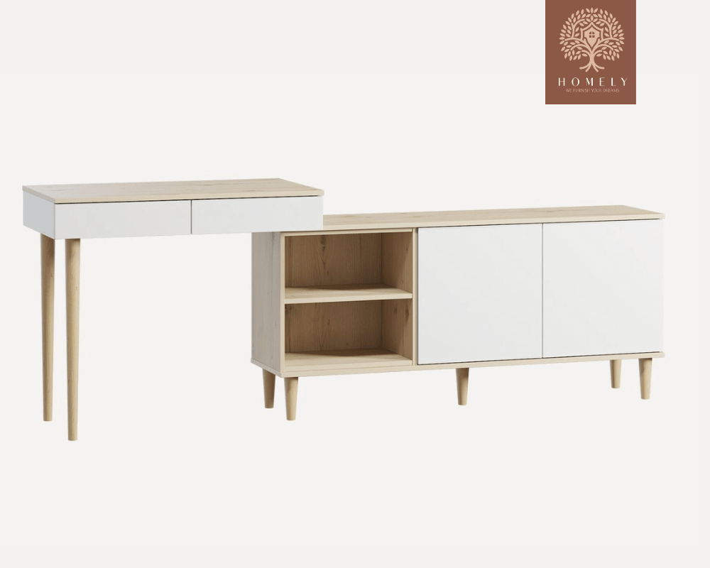 ELWOOD_ENSEMBLE DE MEUBLE TV AVEC BUREAU