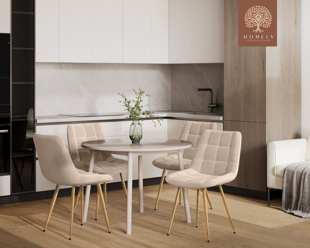 FLEX CHAISE MODERNE CAPITONNÉE EN VELOURS ANTI-TACHE PIEDS EN BOIS ROUGE