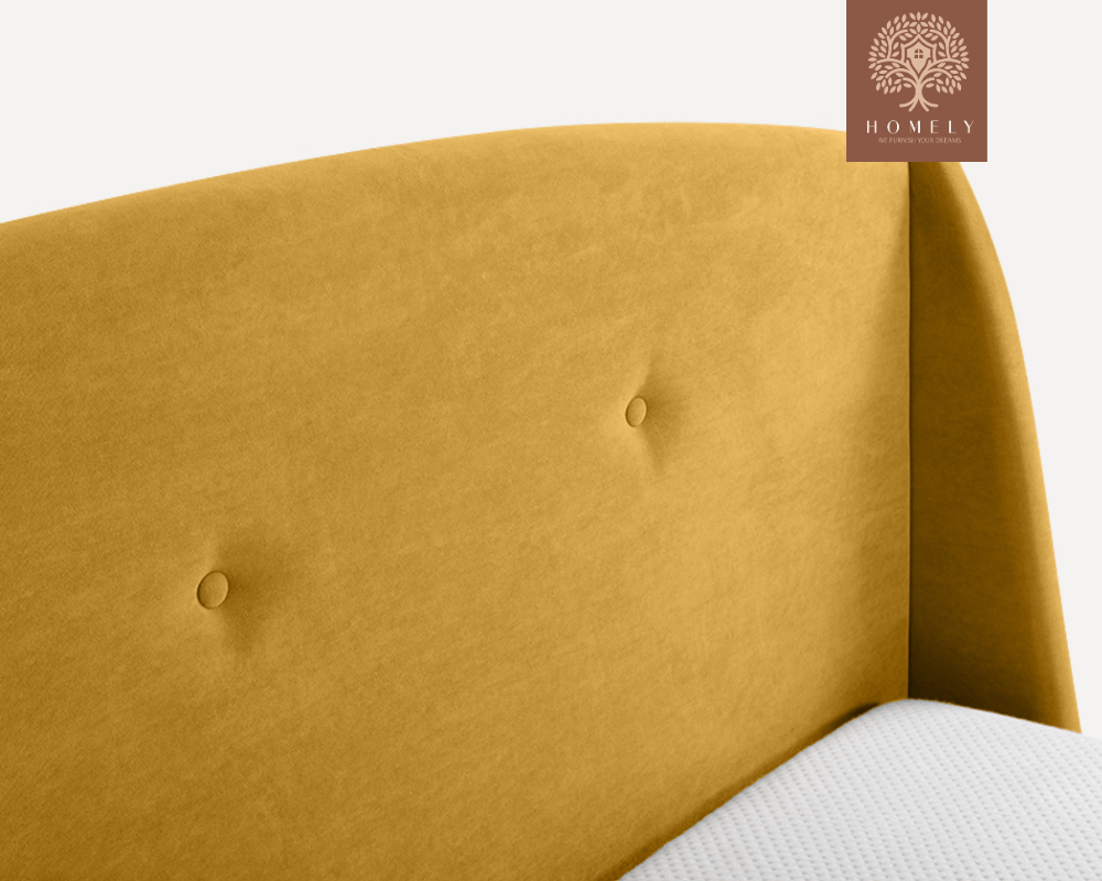 TAYLORY | LIT DOUBLE EN TISSU ANTI-TACHES CAPITONNÉ AVEC SOMMIER COFFRE