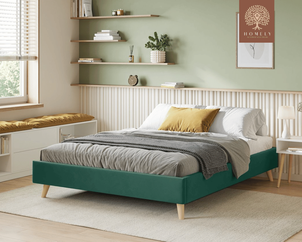 BRAN | LIT DOUBLE EN TISSU ANTI-TACHES CAPITONNÉ