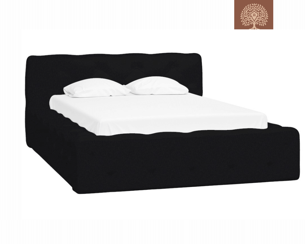 FIORI | LIT DOUBLE EN TISSU ANTI-TACHES CAPITONNÉ AVEC SOMMIER COFFRE