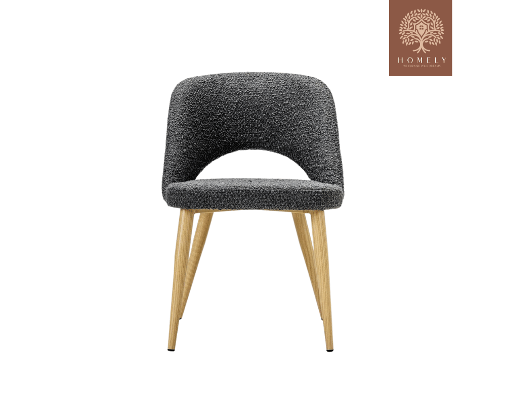 SANDRA CHAISE MODERNE CAPITONNÉE EN VELOURS ANTI-TACHE PIEDS EN BOIS ROUGE