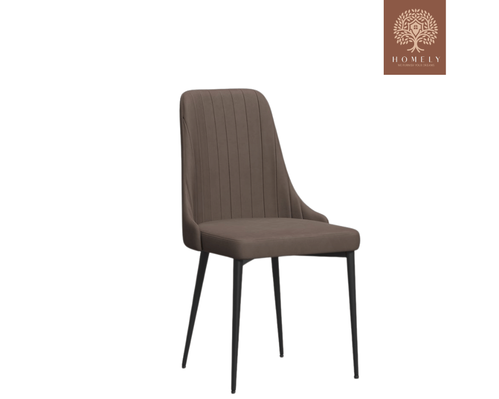 LAURA CHAISE MODERNE CAPITONNÉE EN VELOURS ANTI-TACHE PIEDS EN METAL