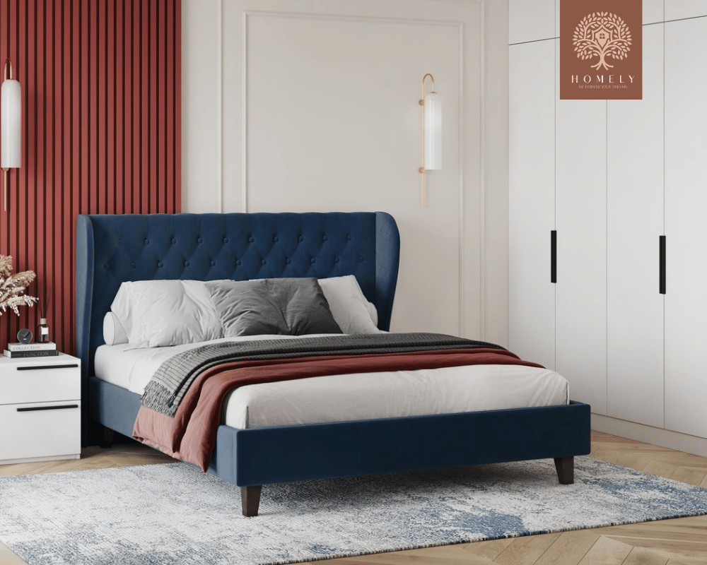 TESLA | LIT DOUBLE EN TISSU ANTI-TACHES CAPITONNÉ