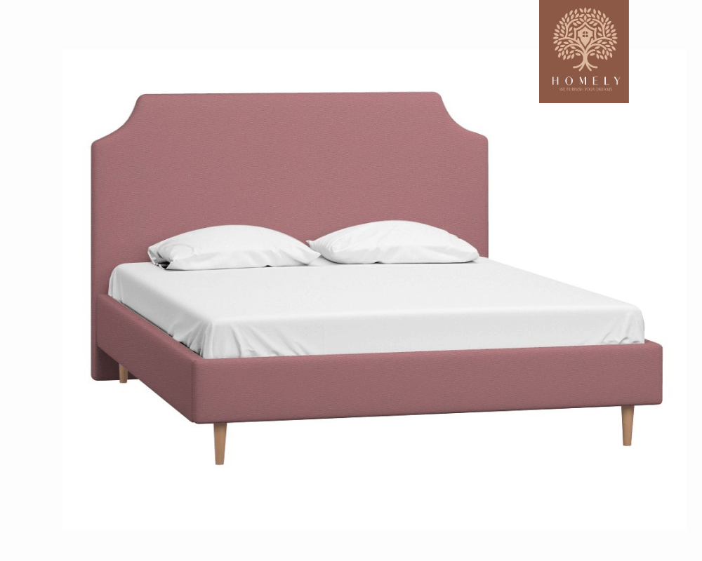 ADONA | LIT DOUBLE EN TISSU ANTI-TACHES CAPITONNÉ AVEC SOMMIER COFFRE